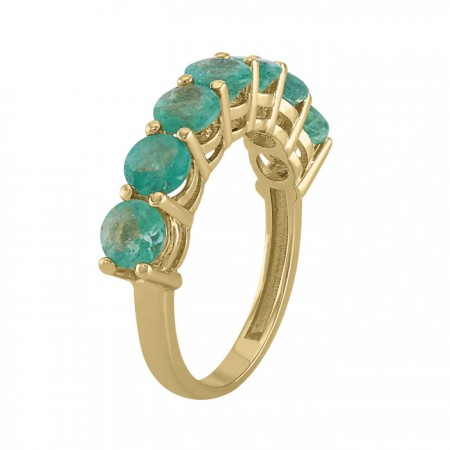 Emerald band ring in 14K