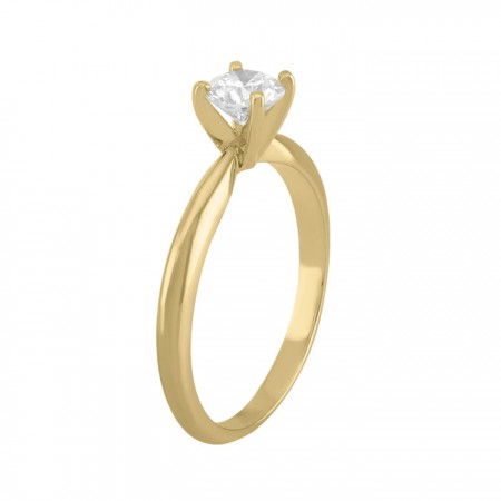 Anillo solitario con Diamante 14K