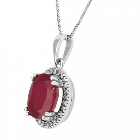 Rubie stone necklace in 14K