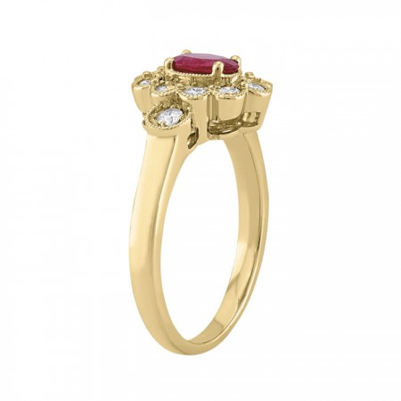 Anillo fancy en oro amarillo de 14K