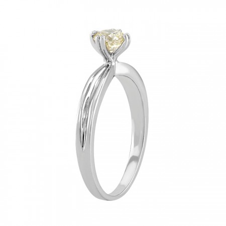 Anillo solitario en oro blanco de 14K 0.37 ct