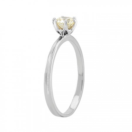 Anillo solitario en oro blanco 0.45 ct