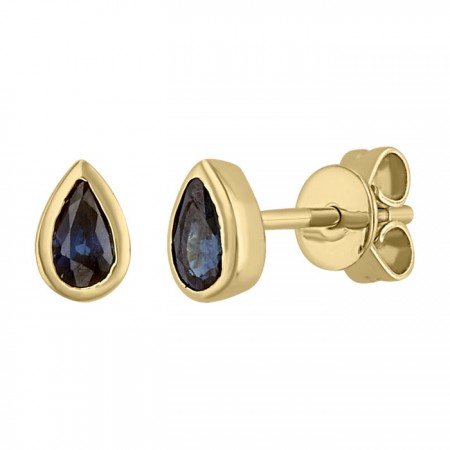 Sapphire stud earrings in 14K