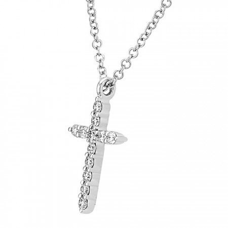 Diamond cross pendant in 14k