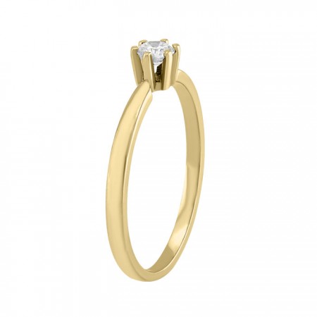 Anillo solitario en oro amarillo de 14K