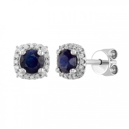 Sapphire stud earrings in 14K