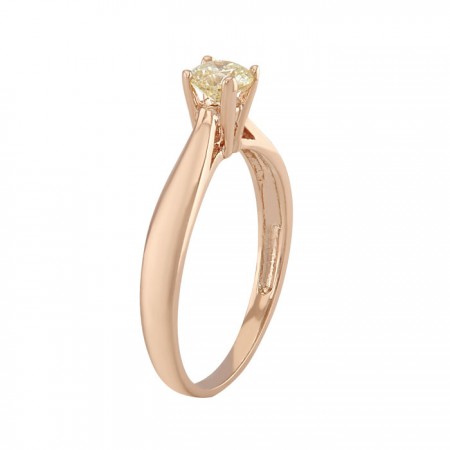 Anillo solitario en oro rosa de 14K