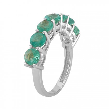 Emerald band ring in 14k