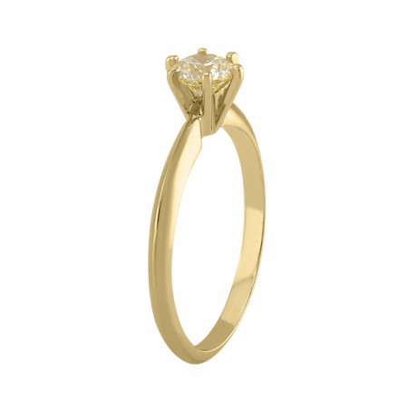 Solitaire diamond ring in 14K