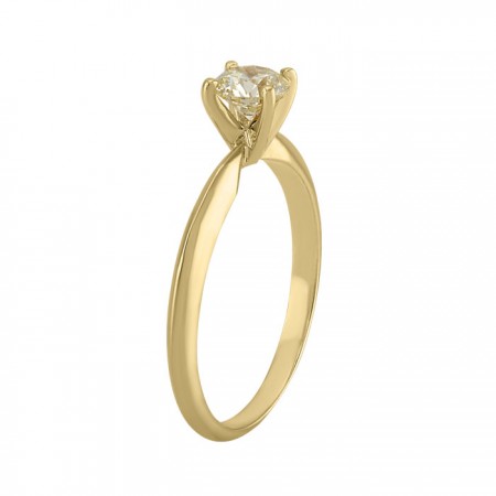 Anillo solitario en oro amarillo de 14K
