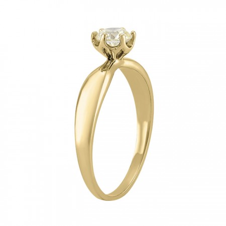 Anillo solitario en oro amarillo de 14K