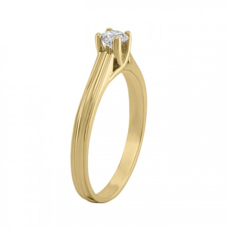 Anillo solitario en oro amarillo 14K