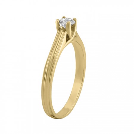Solitaire ring in 14 k