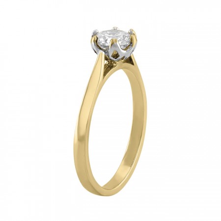 Anillo solitario en oro amarillo 0.71 ct