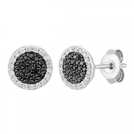 Black diamonds stud earrings in 14k