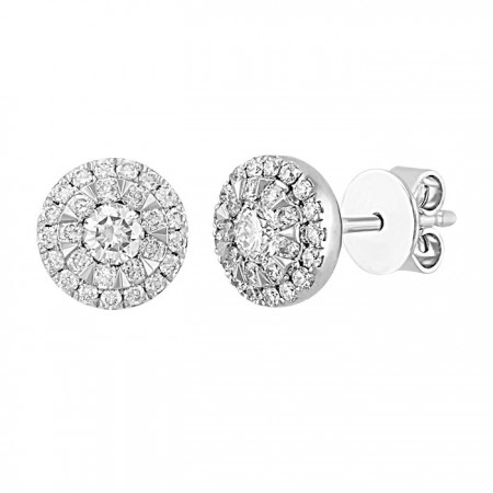 Luxury diamond stud earrings in 14K