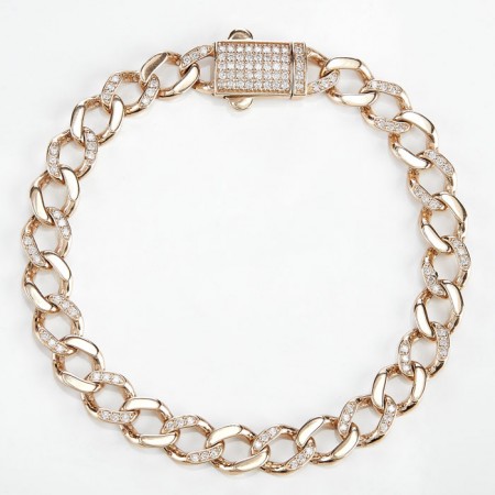 Pulso en oro rosa de 14k