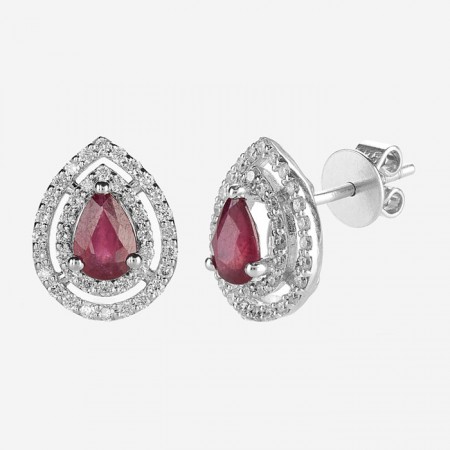 Aretes de lujo con Rubí